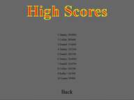 The high scores menu